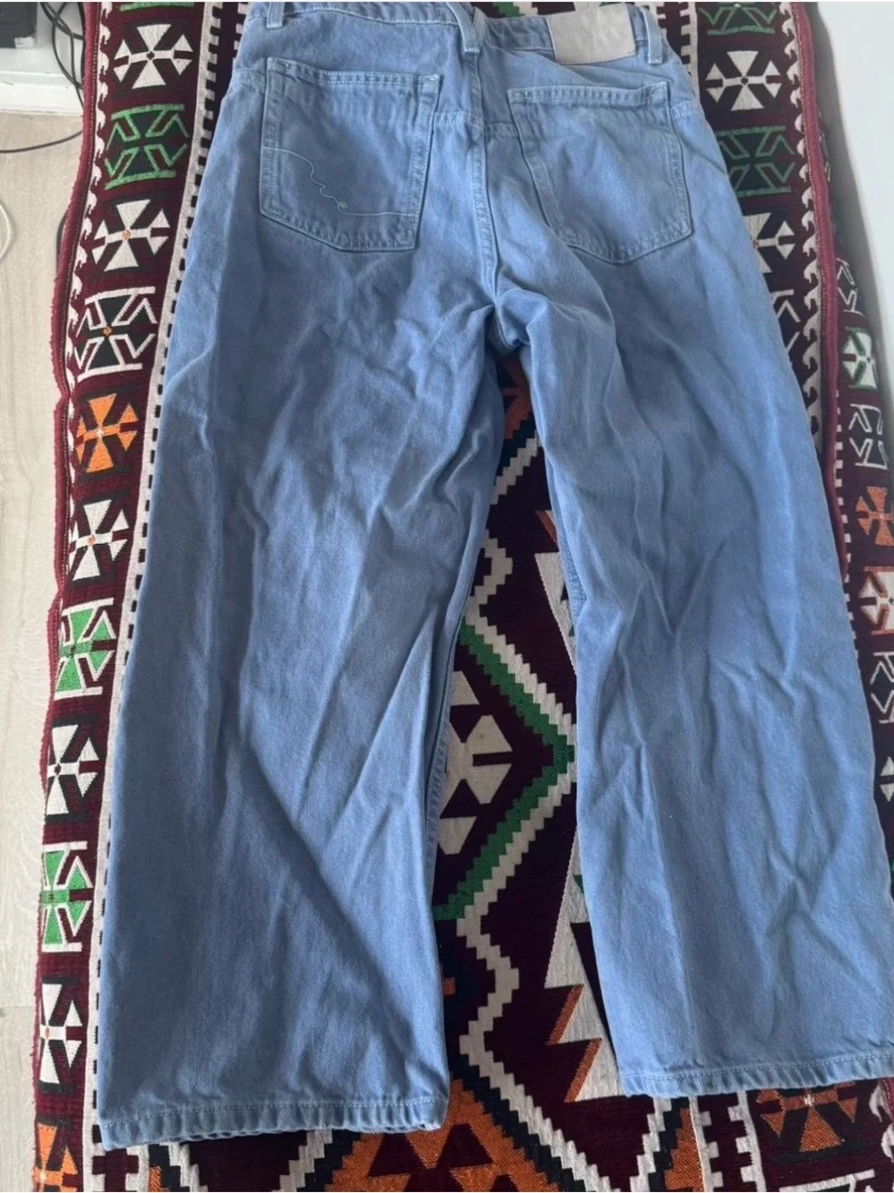 Free People Light Blue Wide Crop Jeans